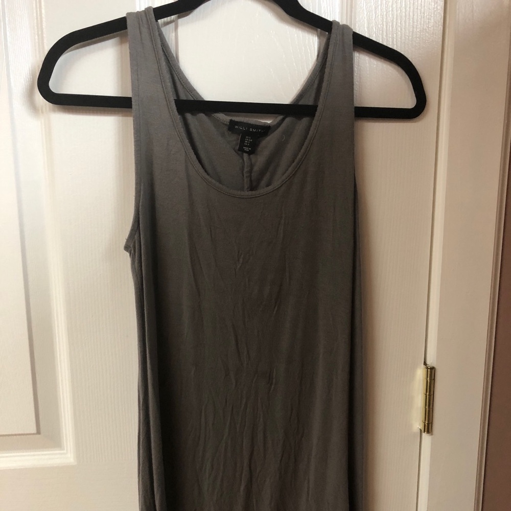 Gray long tank top